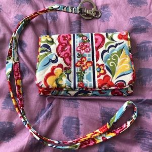 Vera Bradley Taxi Wallet and Lanyard - Hope Garden